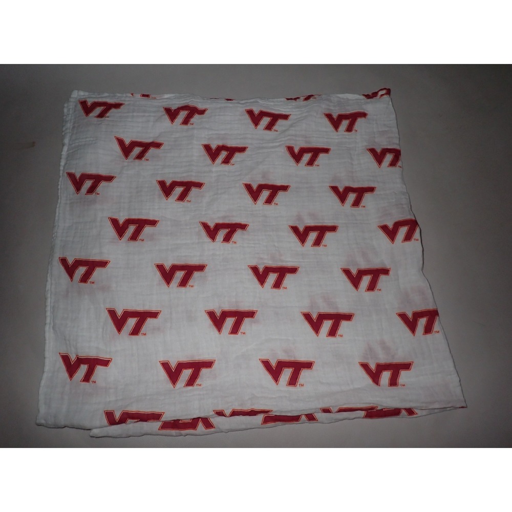 Three Little Anchors Kids Virginia Tech Hokies Muslin Swaddle Blanket White OS